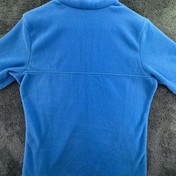 Columbia Blue Fleece Pullover Top Women Medium Long Sleeve 1/4 Snap Adult Soft - Picture 11 of 11
